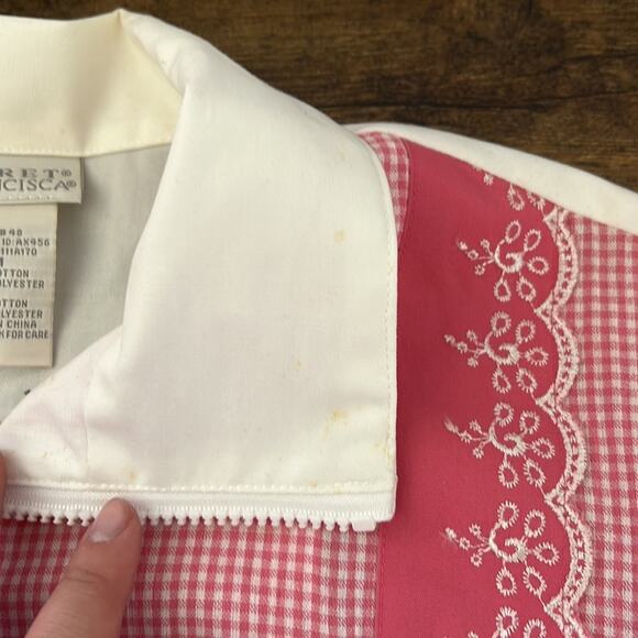 Vintage Koret Francisca Pink Flower Patchwork Zip Up Windbreaker Jacket - Picture 4 of 14